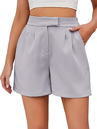 Famulily Dressy High Rise Tailored Shorts for Women - Light Grey ...