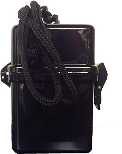 Readi USA Black Waterproof (Spills Splashes) Dry Box Case- Beach, Boat & Pool - Money, Id, Key's Cigarettes N More - Travel Camping Hiking Geocache First Aid Organization & Security