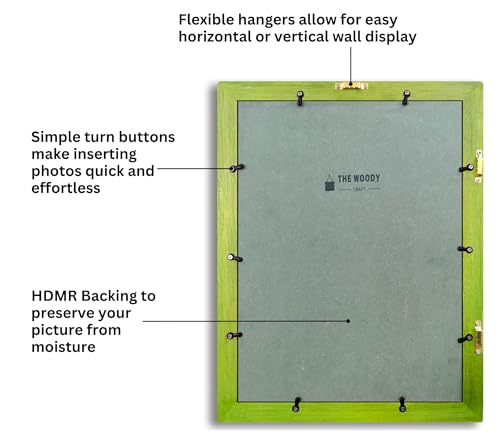 Image of Photo Frame 12x16 inch | Hanging Photo Frame | mini Frame | Green Wooden Frame for Wall | Refreshing Room Decor (12x16 inch, Green)