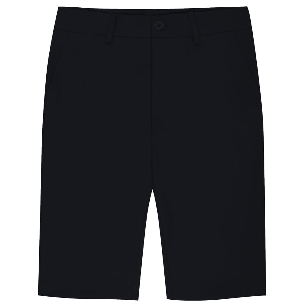 Zoushen Boy Shorts Stretch School Uniform Clothes Kids Flat Front Dress Casual Shorts with Pockets for Summer