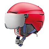 ATOMIC SAVOR VISOR JR Skihelm mit Visier - Rot - Größe XS - Für Kinder & Jugendliche - Max. Stoßdämpfung - Active Aircon Belüftung - Brille mit High End-Verspiegelung