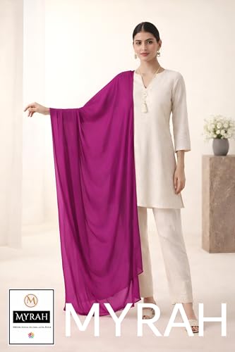 Image of MYRAH Chiffon Solid Casual Daily Use Dupatta For Women's & Girls Length - 2.50 Meter