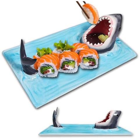 Shark Attack Ceramic Sushi Plate Set Cover