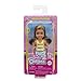 Barbie Chelsea Doll (6-inch Brunette) Wearing Skirt with Cloud Print and White Shoes, Gift for 3 to 7 Year Olds