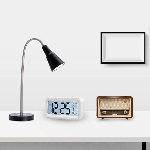 Image of Lamisola Digital Alarm Clock for Heavy Sleepers, Digital Clock Table Clock for Study Table, Students, Office | Alarm Clock for Bedroom with Loud Sound, Automatic Sensor,Date & Temperature (White)