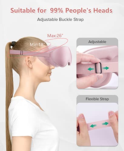 Sleep Masks For Women Men, 3D Contoured Eye Mask For Sleeping, 99% Blackout Eye Covers For Lash Extensions, Zero Pressure, Comfortable Sleep Mask For Airplane Travel Night Time With Adjustable Strap #TOP4