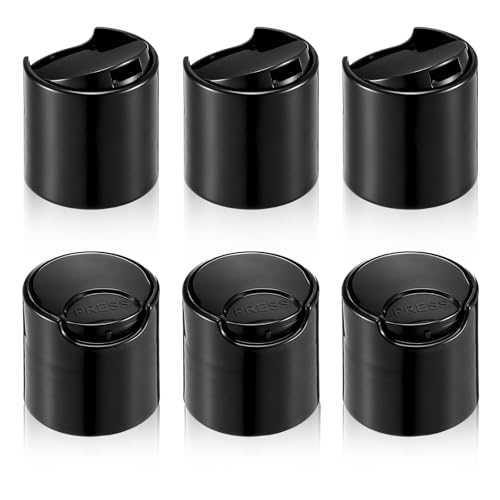 FdcZeyxior 28/410 Replacement Press Plastic Caps, 6 Pcs Plastic Disc Top Caps Durable Dispensing Lids for Squeeze, Refillable & Shampoo Bottles