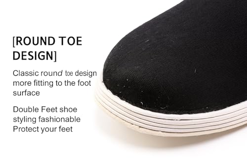 Lazutom Adult Chinese Traditional Old Beijing Canvas Shoes Breathable Round Toe Kung Fu Shoes Slip-On Martial Arts Cotton Sole Shoes4