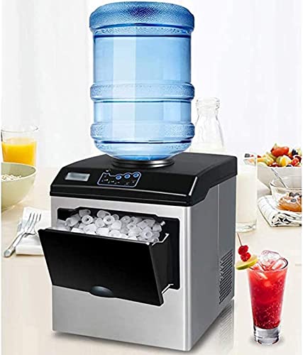Fabricadora de Hielo Comercial de Acero Inoxidable, Máquina para Hacer Cubos Redondos de Hielo para Encimera con Dispensador de Agua Fría, Capacidad de 25 kg/24 h, Hielo Listo en 8-12 Minutos, Ideal para Bares, Hogares y Oficinas miniatura 3