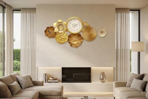 Image of Arcanine Wall Clocks Living Room Study,Wall Clock Metal Silent Decoration,Modern 3D Art Metal Elegant Wall Clock Decorative,Silent Non Ticking (AR-10)