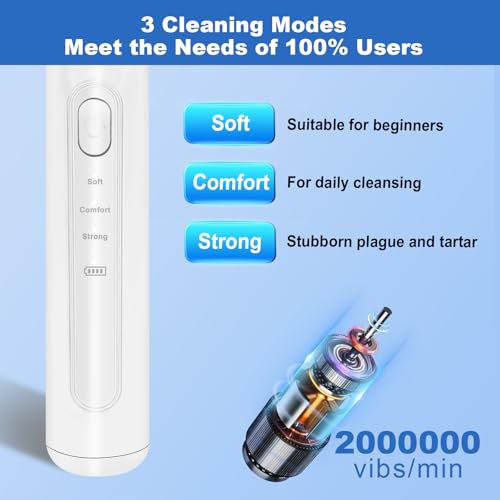 Image of Rarepet Dog Teeth Cleaning Kit with Light, USB Rechargeable Dogs Tooth Brushing Kit, 3 Modes Doggie Toothbrush, Dog Plaque and Tartar Remover for Teeth, Low Noise Dog Teeth Cleaner, Pure White