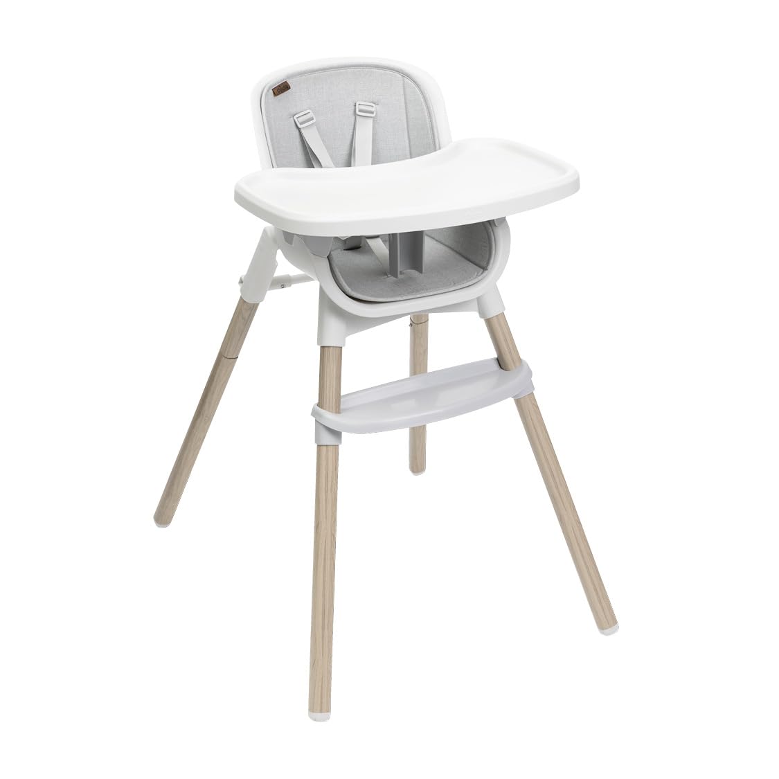 Chicco Wooden Grey, Grau Zest, Kinderhochstuhl Für Babys Ab 6 Monaten Bis 27Kg, Leichter Hochstuhl Mit Verstellbarer Höhe Und Abnehmbarem Tablett, Kompakt Verstaubar, Modernes Design