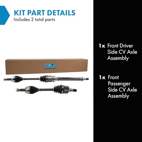 Image of TRQ Front Driver and Passenger Side CV Axle Assembly Set Dual Clutch Automatic Transmission for 2011-2015 Ford Fiesta L4 1.6L