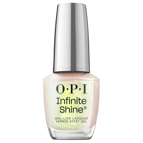 OPI Infinite Shine Nagellack MarshmelloOo So Sweet - Good Enough to Treat Collection vorgehärtete Gel-Technologie ohne UV-Lampe bis zu 11 Tage Halt - Weiß-Grün Schimmer 15 ml
