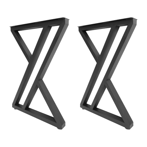 Eieblek Patas de mesa de metal negro, 2 patas de mesa, estructura de metal, capacidad de carga total 300 kg, para mesa de centro, mesa de comedor, escritorio, 70 x 50 x 5 cm