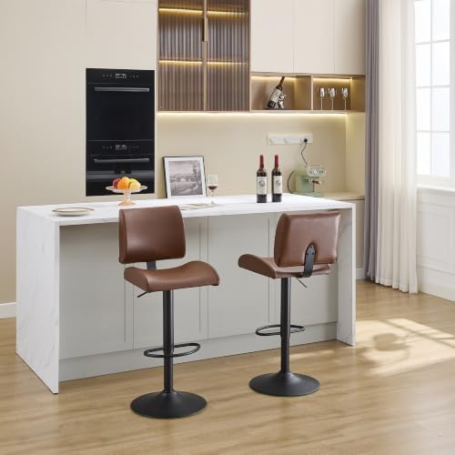 Image of Adjustable Counter Height Bar Stools Set of 2 24 inch-33 inch for Kitchen Island