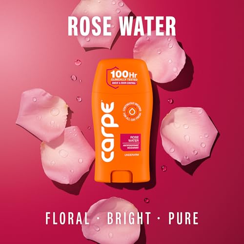 Image of Carpe Underarm Antiperspirant for Women - 100 Hour Sweat & Odor Control - Women's Sweat Control Antiperspirant Deodorant - Extra Strength - Rose Water - 2 Pack