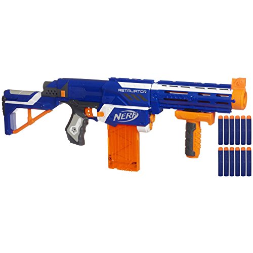 Nerf N-strike Elite Retaliator (Colors May Vary) - 4 Blasters in 1 - 3 Interchangeable Parts - Fires up to 90 Feet - Trademarks Hasbro - Played By Young & Old - Improves Family Bonding for Your Child