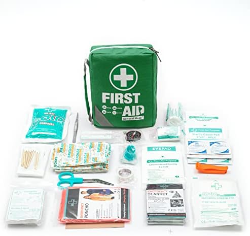 First Aid Kit -Compact First Aid Bag(175 Piece) - Reflective Bag Design- Includes 2 x Eyewash,Instant Cold Pack,Emergency Blanket for Home, Office, Vehicle,Camping, Workplace & Outdoor