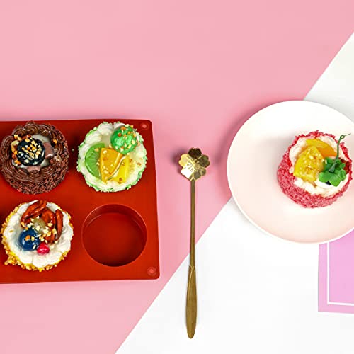 Silicone Molds Chocolate Molds Round Cylinder Candy Cookie Chocolate Oreos Molds(4 Pcs), Perfect Molds For Chocolate Covered Oreos, Cupcake, Candy, Pudding, Mini Soap Making (4, Brown) #TOP3