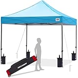 ABCCANOPY 30+colors Pop Up Canopy 10 X 10-feet Commercial Instant Canopy Kit Ez Pop up Tent,Bonus Roller Bag, Sky Blue