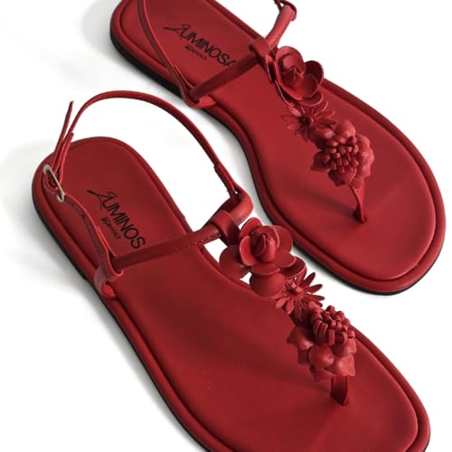 LUMINOSA Women’s Floral Embellished Thong Sandals4