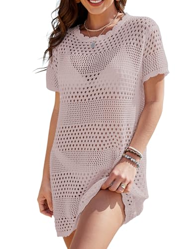 Image of Buauty Womens Swimsuits Coverup Bathing Suits Cover Ups Crochet Swimwear Bikini Beach Dresses 2026 Vacation Outfits