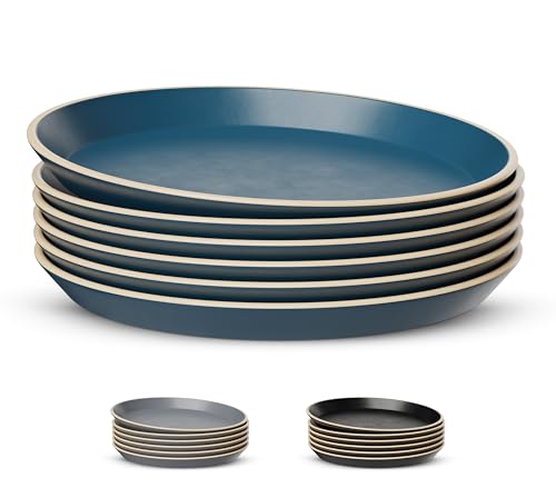 Kook - Juego de vajilla (verde azulado, platos de ensalada, 8 pulgadas)