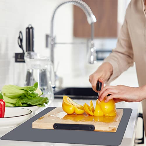 Emolife Versatile Silicone Counter Mat, Thick 2Mm, Countertop Protector, Heat Resistant, Nonslip, Xl Large Table Mat (Dark Grey) #TOP2