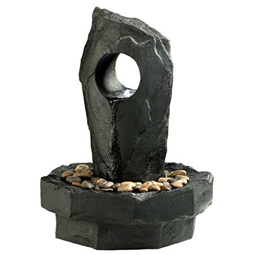 Water Fountain with LED Light - Gropius Infinity Garden Decor Fountain - Outdoor Water Feature