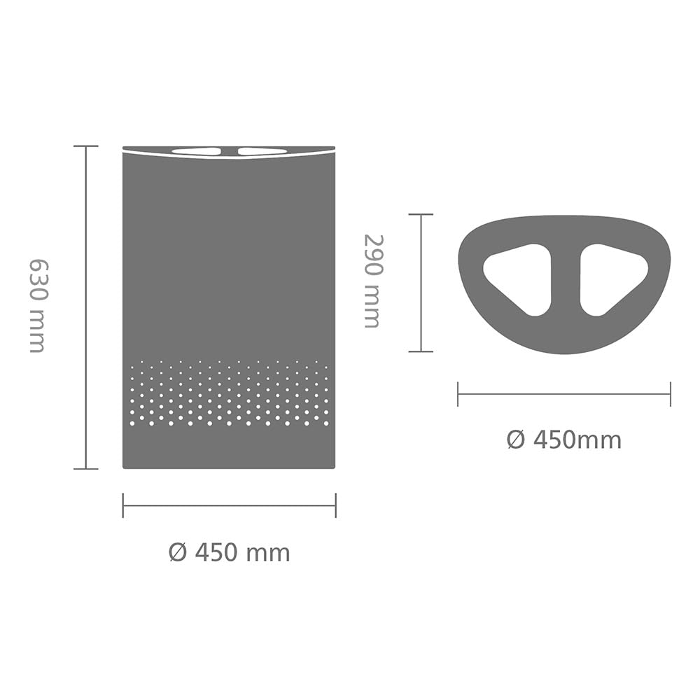 Brabantia Wäschekorb mit Deckel | 55 l – Wäschekorb mit 2 Fächern, Quick-Drop-Deckel und herausnehmbarem Baumwollbeutel | Matt black