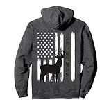 Whitetail Deer Hunting Hunter Buck Camo American Flag USA Pullover Hoodie