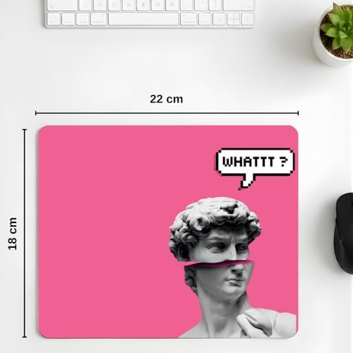 18x22 cm Desenli Baskılı Mouse Pad Kaymaz Kauçuk Taban Ofis ve Home Ofis Kullanımına Uygun Komik Yazılı Tasarım Yüksek Baskı Kaliteli Küçük Boy Masaüstü Mouse Pedi Bilgisayar Laptop Aksesuarı (Whattt) - Görsel 3