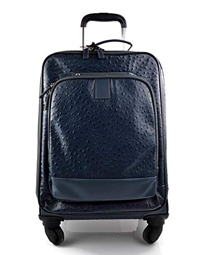 Valise trolley voyage en cuir bleu sac voyage de bagages a main en cuir sac de cabine sac en cuir pilote sac en cuir week-end