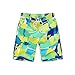 Kids Boys Baggy Bathing Suit Loose Drawsting Elastic Waist Straight Printed Swim Tunks Relaxed Comfy (Green, 9-10 Years)