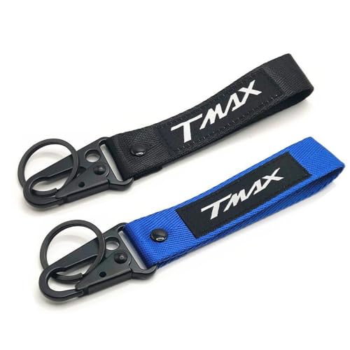 Keychain,2PCS Black and Blue Fabric Motorcycle Keychain for Yamaha TMAX 500 530 560
