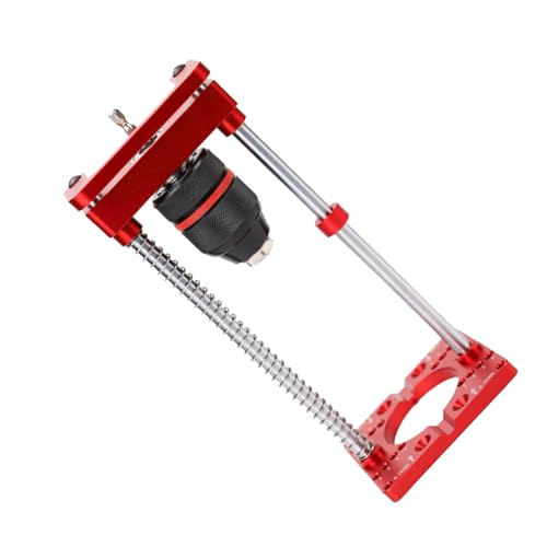 Hand Electric Drill Holder Stand with Hinge Hole Locator for Woodworking Aluminum Alloy Material Adjustable Dowel Hole Drilling Guide Rod