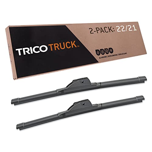 Solutions™ Truck 22 Inch & 21 Inch Pack of 2 High Performance Automotive Replacement Windshield Wiper Blade for Select Dodge, Nissan, Honda, Toyota, and Cadillac Models () - TRICO 58-2221