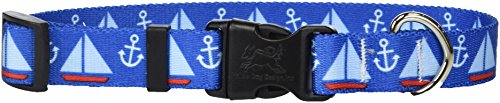 Image of Yellow Dog Design Sailboats Anchors Dog Collar, Small-3 /4 Wide fits Neck Sizes 10 to 14 inch