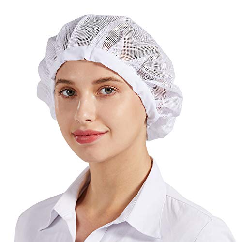 Nanxson 3pcs Chapeau de Chef Chapeau de Cuisine Service Alimentaire Filets à Cheveux Cuisine Chapeau de Chef CF9060 (Blanc, 3) Cover