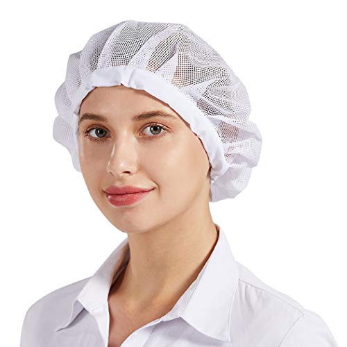 Nanxson 3pcs Chapeau de Chef Chapeau de Cuisine Service Alimentaire Filets à Cheveux Cuisine Chapeau de Chef CF9060 (Blanc, 3)