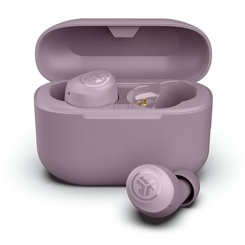 JLab Go Air Pop+ Cuffie Bluetooth In Ear Piccole, Auricolari Senza Fili, 35H+ di Autonomia, IP55 True Wireless Earbuds con Microfono, Applicazione, Dual Connect, Custodia Ricarica, Malva