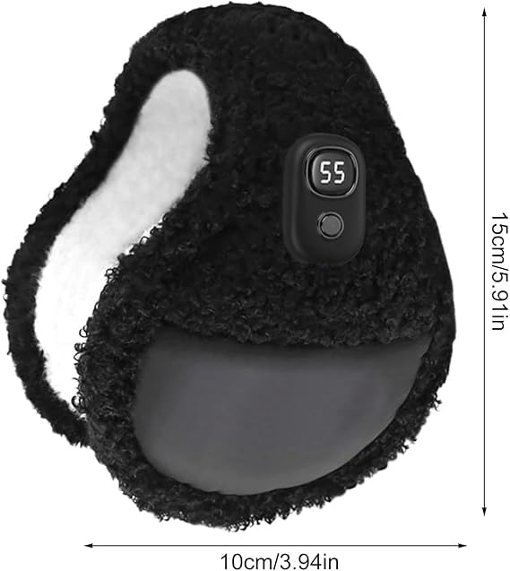 Orejeras cálidas, calentadores de oídos, protección térmica plegable, 3 modos de temperatura, forro polar, orejeras térmicas, apagado automático, para deportes al aire libre, actividades de invierno