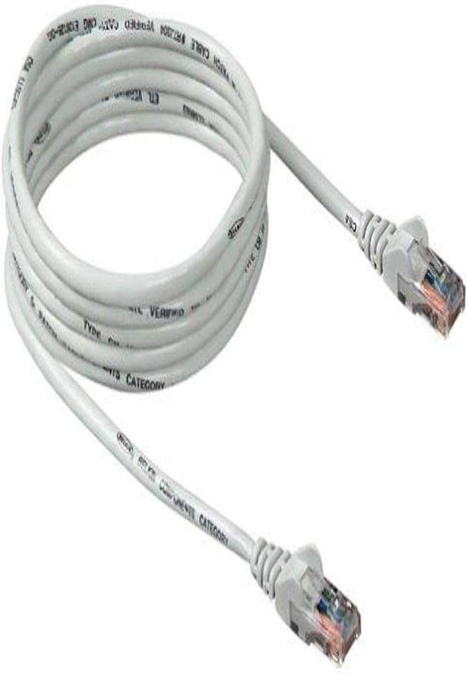 Cable de conexión Ethernet Cat5e sin enganches, RJ45, 25 pies, blanco | cable de Internet, cable LAN, cable de red cableado, enrutador a módem, Ethernet rápido, 1 Gbps, panel de conexión, cableado estructurado