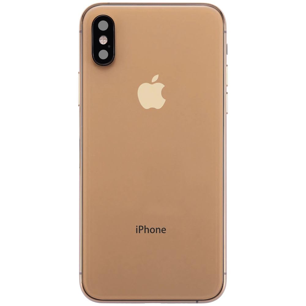 Mobile TM Compatible avec Back Housing W/Charging Port Flex and Small Components Pre-Installed for iPhone XS (Used OEM Pull: Grade B) (Gold)