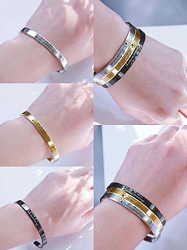 Renyilin 3Pcs Inspirational Cuff Bracelets Engraved With The Words She Believed She Could So She Did Inspirational Jewelry For Girls #TOP1
