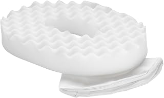PCP Convoluted Foam Ring, Donut Cushion with Removable Cover, White, (6235)