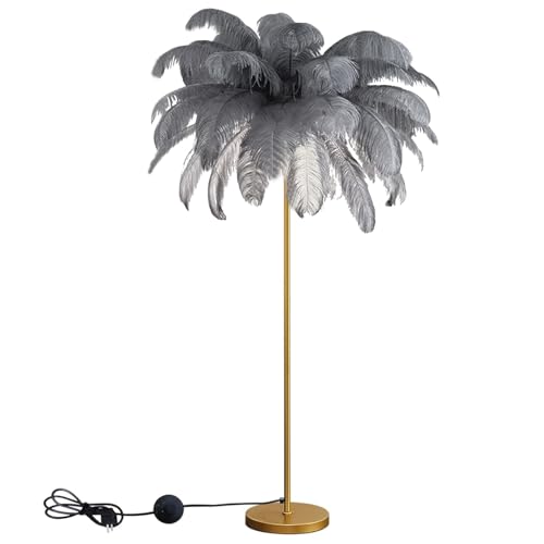 CCXXYGWJ Elegancia exclusiva con la lámpara de pie de plumas de avestruz