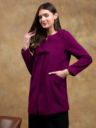 Image of KOTTY Womens Cotton Blend Standard Length Elegant Style Coat - Classic Style with Modern Detailing