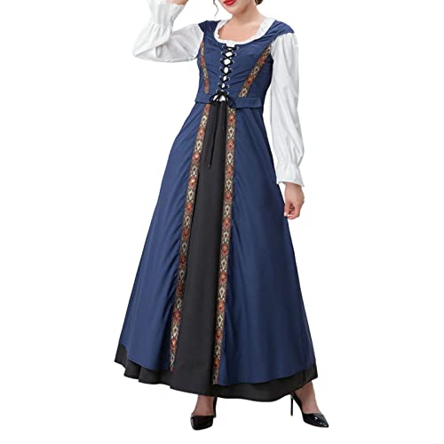 Costume de sorcière bleu pour fête Halloween et soirée gothique médiévale